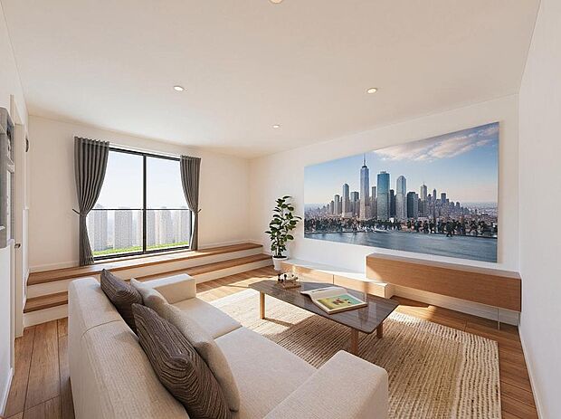 【暮らしの可能性が広がる3階居室※イメージパース】壁をスクリーンにして本格的なシアタールームとしてお使いいただけます。映画鑑賞やゲームなどを趣味を満喫できる贅沢なお部屋です。