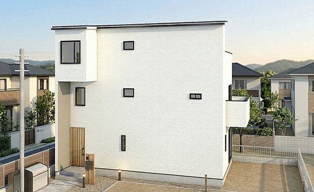 【外観パース】（C棟）完成予想図　
専用庭付きでガーデニングや家庭菜園も楽しめます。