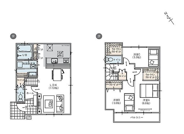 【3LDK-3LDKS】【No.A】4550万円
【No.B】4290万円