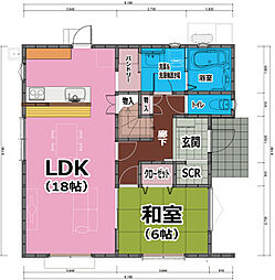 4LDK（内１階は18帖LDK+６帖和室）