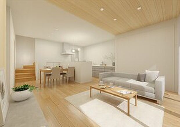 【モデルハウスNo.6】コミュニケーションが取りやすいLDK一体のゆとりの空間。モデルハスで空間のつながりやインテリアなどをご体感ください