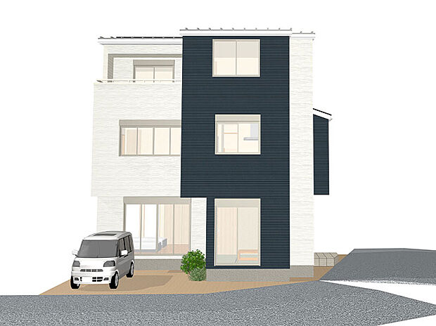 22号地 外観イメージパース 建築中