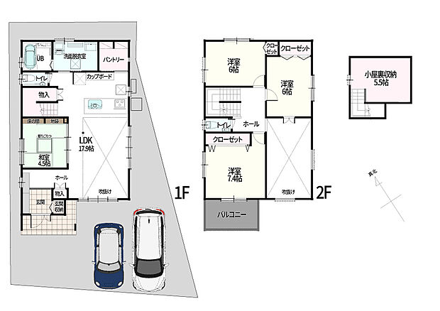 【4LDK+小屋裏収納(固定階段付)】蓄電池7.4kW搭載