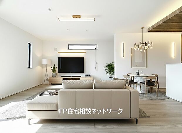 ■リビング■本画像はAIがCGで家具作成しており、実際の現地に家具は設置されておりません。また、販売価格に家具等は含まれておりません。