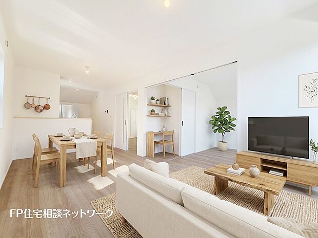 ■リビング■本画像はAIがCGで家具作成しており、実際の現地に家具は設置されておりません。また、販売価格に家具、小物等は含まれておりません。