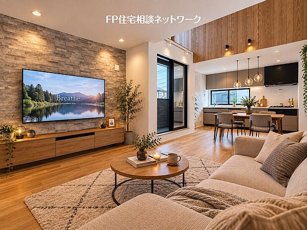 ■リビング■本画像はAIがCGで家具・小物等を作成しており、実際の現地に家具は設置されておりません。また、販売価格に家具等は含まれておりません。