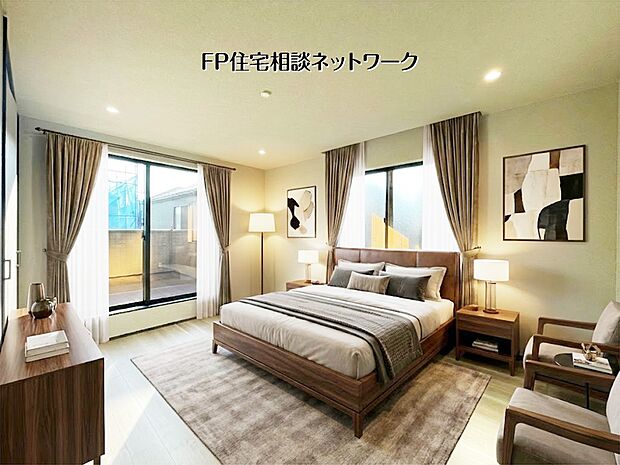 【洋室】【洋室│7.6帖】 本画像はAIがCGで家具作成しており、実際の現地に家具は設置されておりません。また、販売価格に家具等は含まれておりません。