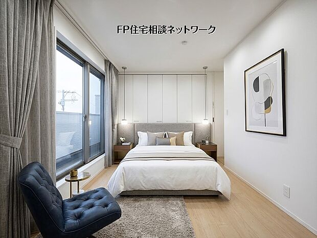 【リビング以外の居室】【洋室│6.8帖】本画像はAIがCGで家具作成しており、実際の現地に家具は設置されておりません。また、販売価格に家具等は含まれておりません。