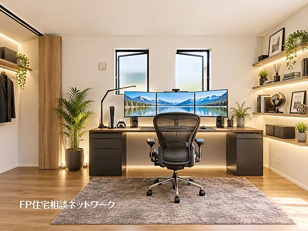 【その他内観】■テレワークスペース■本画像はAIがCGで家具作成しており、実際の現地に家具は設置されておりません。また、販売価格に家具、小物等は含まれておりません。