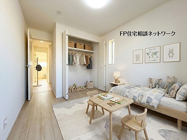 【洋室】【ベットルーム5帖】 本画像はAIがCGで家具を作成しており、実際の現地に家具は設置されておりません。また、販売価格に家具等は含まれておりません。