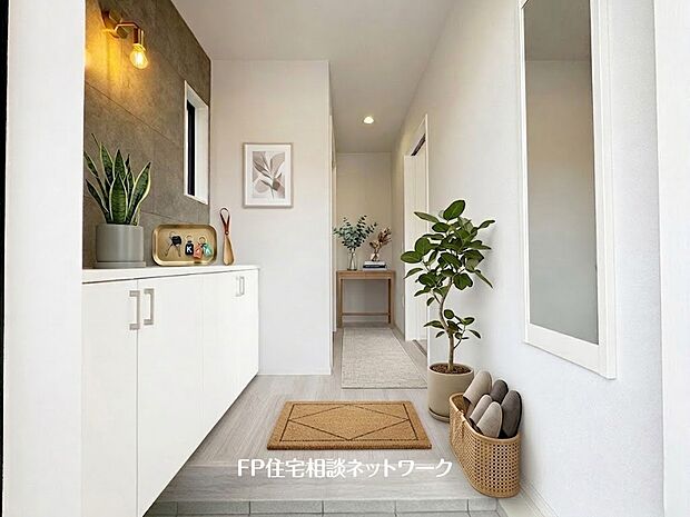 ■玄関■本画像はAIがCGで家具作成しており、実際の現地に家具は設置されておりません。また、販売価格に家具、小物等は含まれておりません。