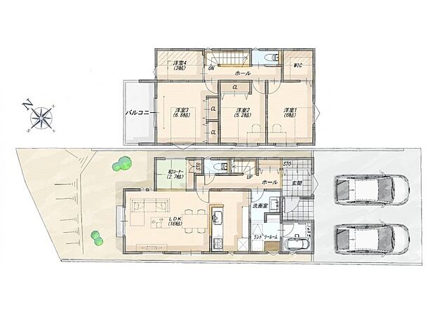(A号棟)、4LDK、土地面積149.33m2、建物面積103.5m2