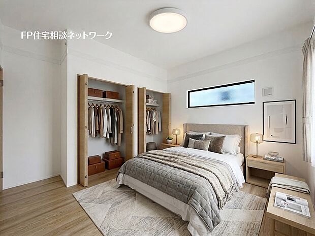 ■主寝室■本画像はAIがCGで家具作成しており、実際の現地に家具は設置されておりません。また、販売価格に家具、小物等は含まれておりません。