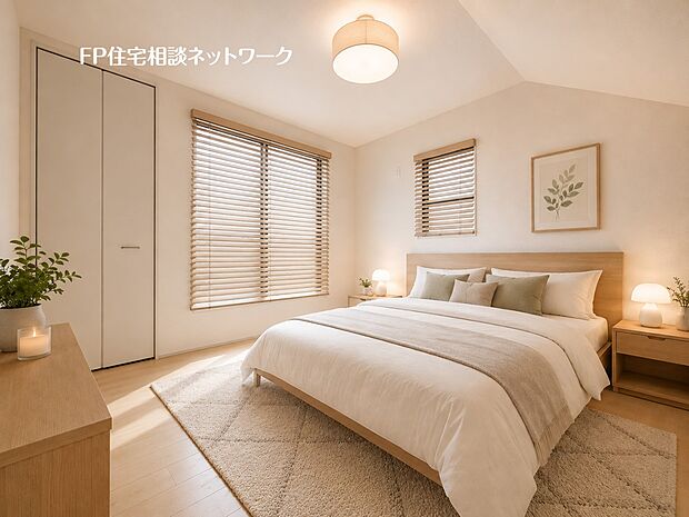 ■主寝室■本画像はAIがCGで家具作成しており、実際の現地に家具は設置されておりません。また、販売価格に家具、小物等は含まれておりません。