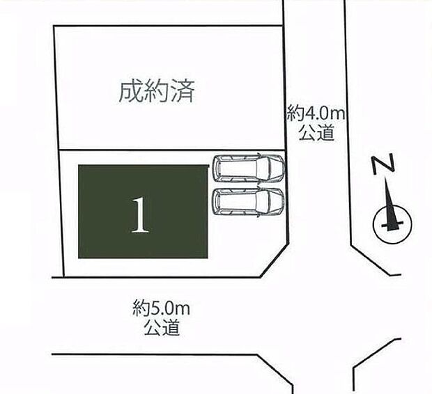 【その他画像】土地面積120.41m2の東南角地！カースペースも並列2台駐車可能です。