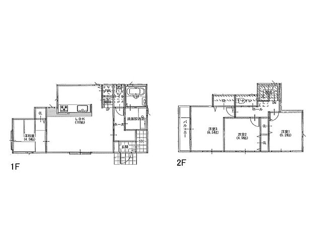 【間取図】土地価格：3230万円　プラン建物価格：1350万円プラン　間取り：4LDK　土地面積：128.43m2　プラン建物面積：90.05m2