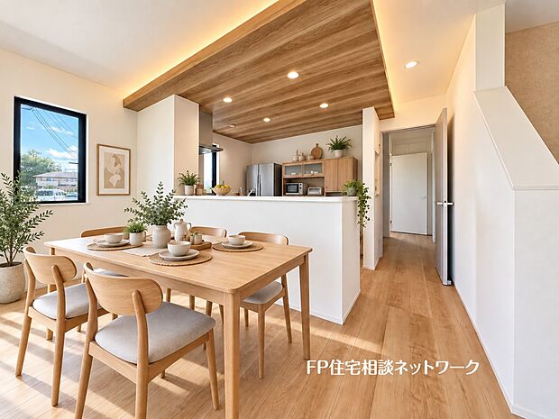 【ダイニング】本画像の家具、家電、植栽等はCGの配置イメージです。販売価格にこれらは含まれず、付帯しません。
