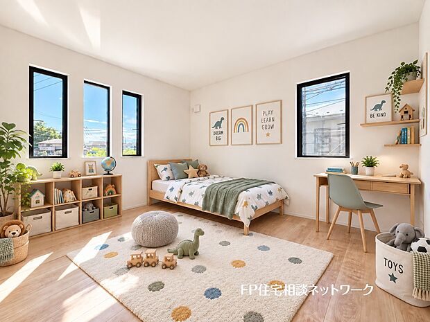【子供部屋】本画像の家具、小物、植栽等はCGの配置イメージです。販売価格にこれらは含まれず、付帯しません。