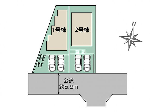 古賀市花鶴丘3丁目2棟 区画図