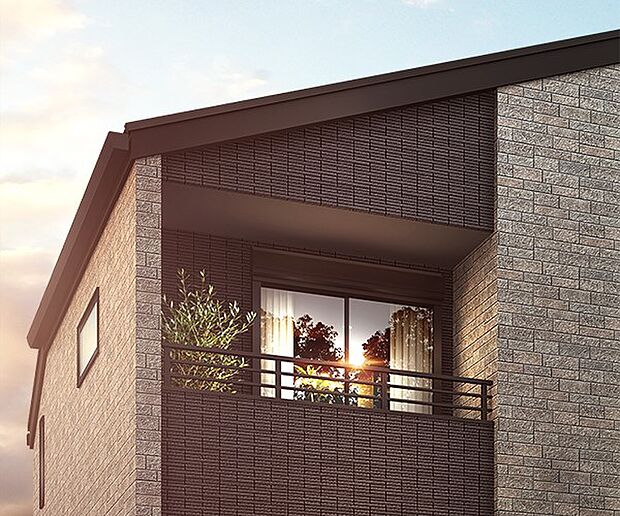 【インナーバルコニー】雨の日でも洗濯物安心なバルコニー。ガーデニングや気分転換のおうちカフェにも。（街並み完成予想図より）