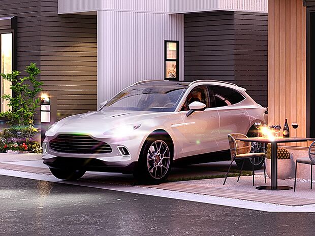 【その他画像】【カースペース】敷地内に普通車2台分の駐車スペースをご用意。ゲスト用の駐車やバイクスペース、子どもたちの自転車置き場などにも対応します。（街並完成予想図）