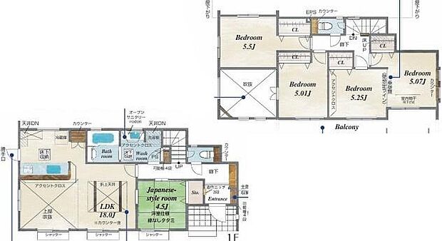 (1号棟)、価格3298万円、4LDK、土地面積215.1m2、建物面積109m2