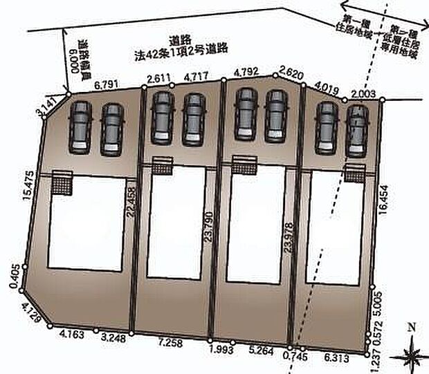 カースペースは2～3台分ご用意しております