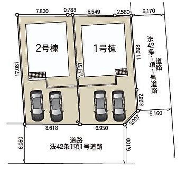カースペースは2台分ご用意しております。