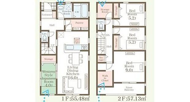 (2号棟)、価格3090万円、4LDK+S、土地面積172.65m2、建物面積112.61m2