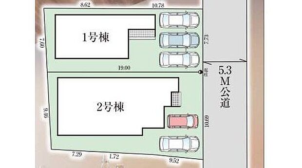 カースペースは3台分ご用意しております

