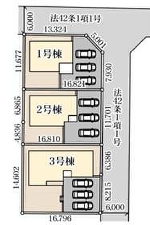 カースペースは3台分ご用意しております