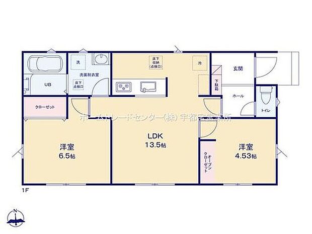【2LDK】ご家族が集うLDKは広々13.5帖!
平屋建てプラン♪