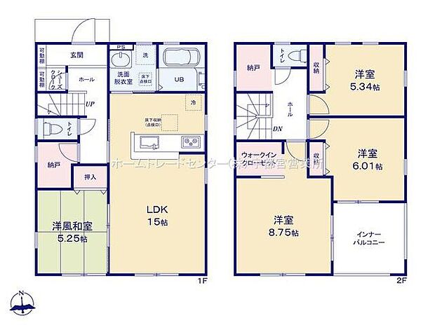 【4LDK】ご家族が集うLDKは広々15帖!
ウォークインクローゼット完備♪