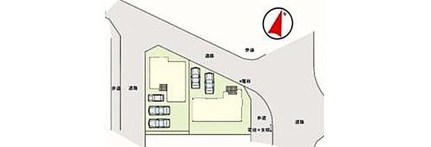 【区画図】カースペースは2～3台分ご用意しております