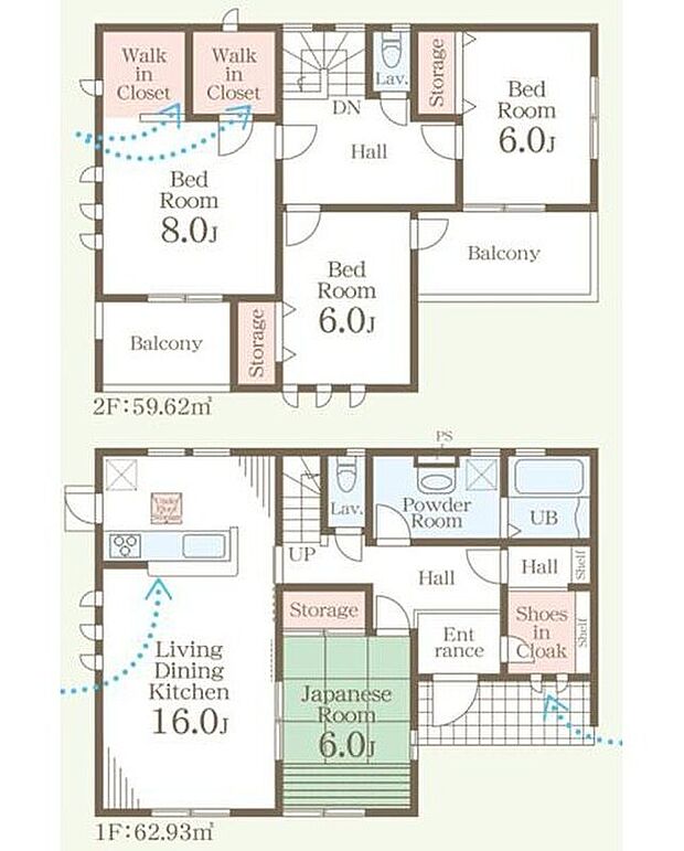 【4LDK】ご家族が集うLDKは広々16帖！
ウォークインクローゼット完備♪