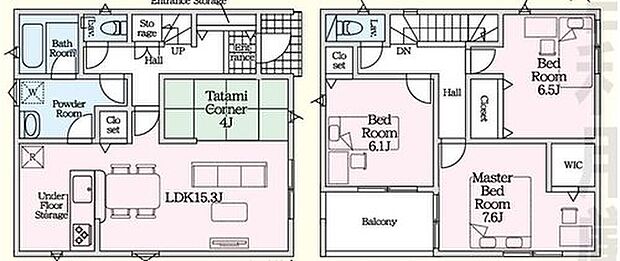 【4LDK】ご家族が集うLDKは広々15.3帖！
ウォークインクローゼット完備♪