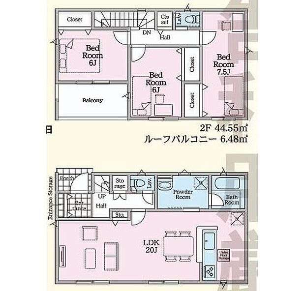 【3LDK】ご家族が集うLDKは広々20帖！
全居室南向きで陽当たり良好♪