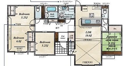 ご家族が集うLDKは広々18帖！
人気の平屋建て♪ 