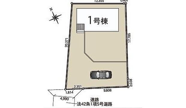 【全体区画図】カースペースは2～3台分ご用意しております。