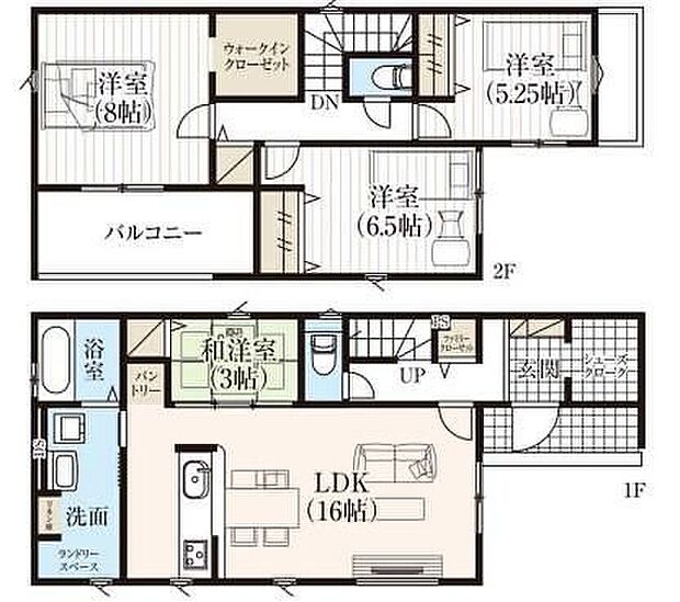 【4LDK】ご家族が集うLDKは広々16帖！ウォークインクローゼット完備！