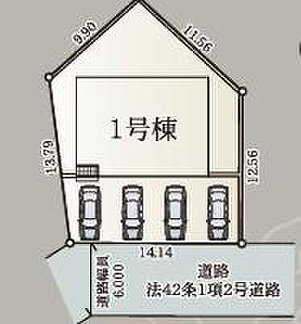 【全体区画図】カースペースは4台分ご用意しております