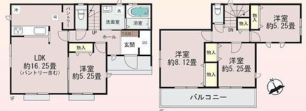 【4LDK】ご家族が集うLDKは広々16.25帖！パントリー完備！