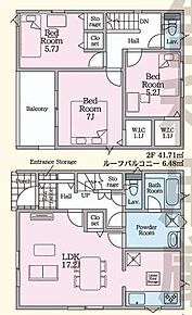 ご家族が集うLDKは広々17.2帖！雨でも安心のルーフバルコニー♪ 