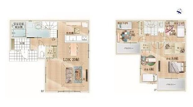 (1号棟)、価格3599万円、4LDK、土地面積131.52m2、建物面積104.89m2