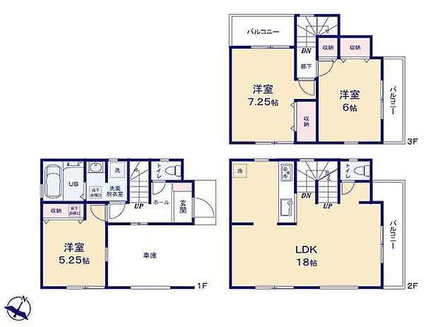 (1号棟)、価格3190万円、3LDK、土地面積59.32m2、建物面積100.84m2
