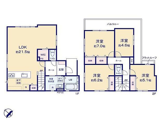 (1号棟)、価格4499万円、4LDK、土地面積99.98m2、建物面積105.43m2