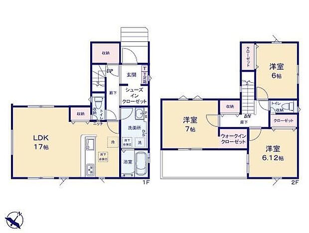 (1号棟)、価格3899万円、3LDK、土地面積126.56m2、建物面積98.33m2 