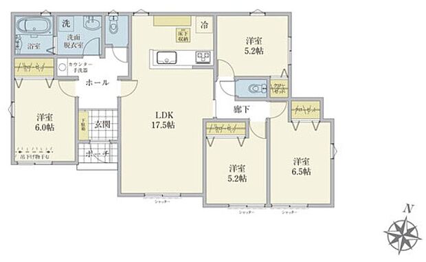 (1号棟)、価格4799万円、4LDK、土地面積205.77m2、建物面積93.16m2