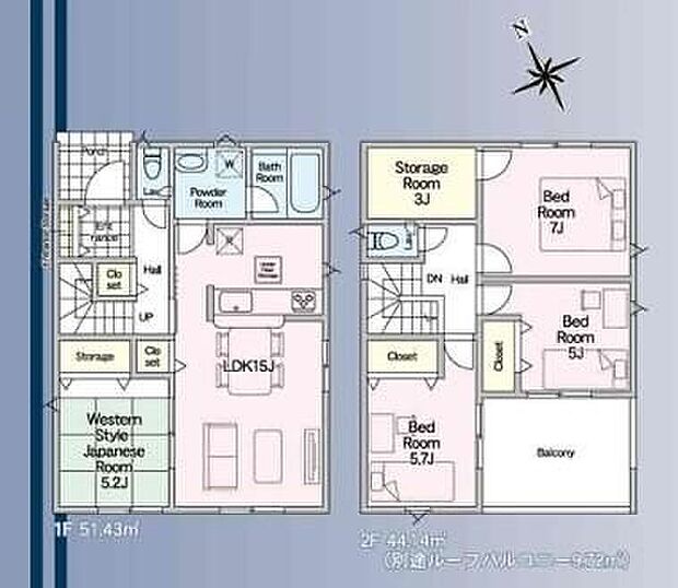 (1号棟)、価格3180万円、4LDK+S、土地面積185.42m2、建物面積95.57m2