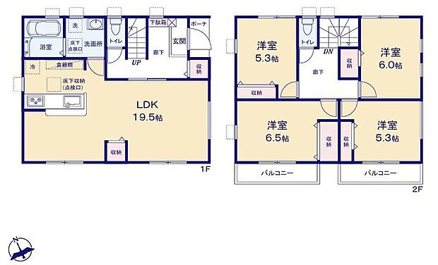 (2号棟)、価格2580万円、4LDK、土地面積108.89m2、建物面積100.44m2